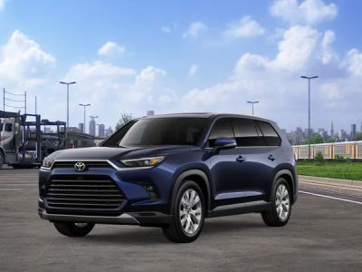 2026 Toyota Grand Highlander Hybrid Limited in Blue — front three-quarter view