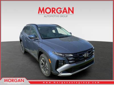 2026 Hyundai TUCSON SEL in Atlantis Blue — front three-quarter view