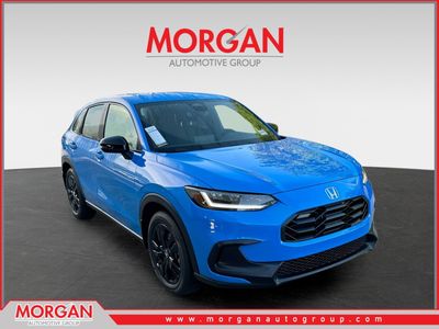 2026 Honda HR-V Sport in Boost Blue Pearl — front three-quarter view