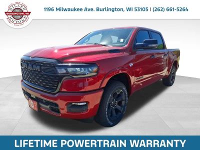 2026 RAM Ram 1500 RAM 1500 BIG HORN CREW CAB 4X4 5'7' BOX in Molten Red Pearl-Coat Exterior Paint — front three-quarter view