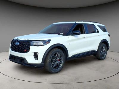 2026 Ford Explorer ST in White Metallic — front three-quarter view