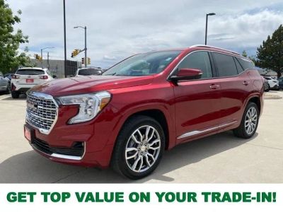 2024 GMC Terrain Denali in Volcanic Red Tintcoat — front three-quarter view