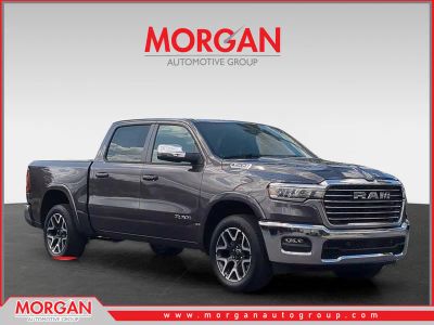 2026 Ram 1500 Laramie in Gray — front three-quarter view