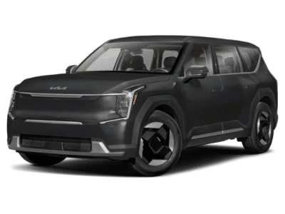 2026 Kia EV9 Light Short Range in Ebony Black — front three-quarter view