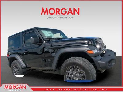 2026 Jeep Wrangler Sport in Black — front three-quarter view