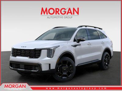 2026 Kia Sorento X-Line SX in Glacial White Pearl — front three-quarter view