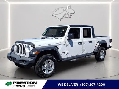 2020 Jeep Gladiator Sport S in Bright White Clearcoat — front three-quarter view