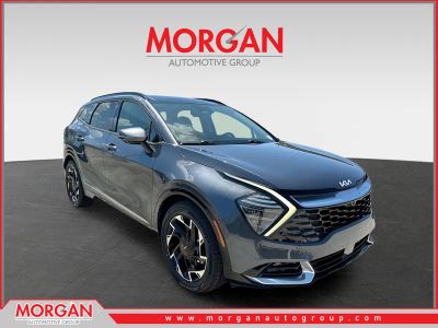 2024 Kia Sportage SX-Prestige in Gravity Gray — front three-quarter view