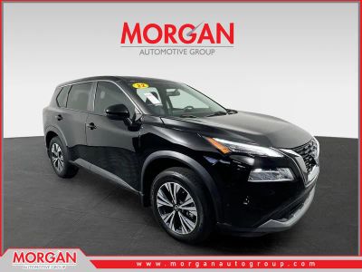 2022 Nissan Rogue SV in Super Black — front three-quarter view