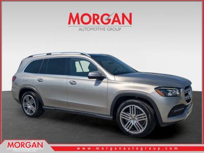 2022 Mercedes-Benz GLS 450 in Mojave Silver Metallic — front three-quarter view