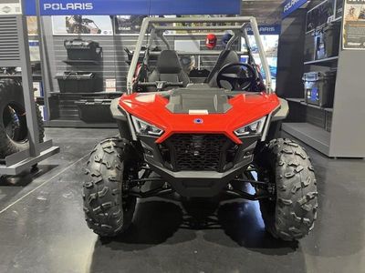 2025 Polaris RZR 200 EFI in RED — front three-quarter view