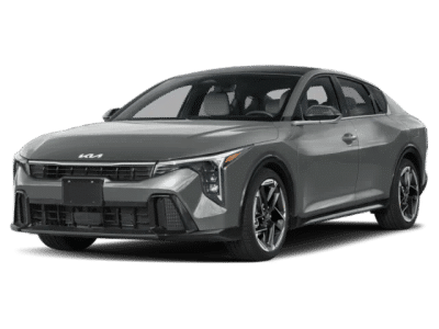 2026 Kia K4 GT-Line in Steel Gray — front three-quarter view