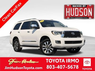2020 Toyota Sequoia Limited in White — front three-quarter view