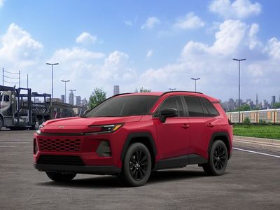 2026 Toyota RAV4 XLE Premium in Ruby Flare Pearl — front three-quarter view