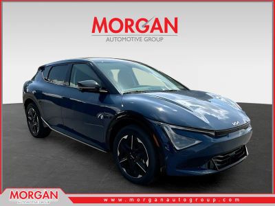 2026 Kia EV6 Wind in Blue — front three-quarter view