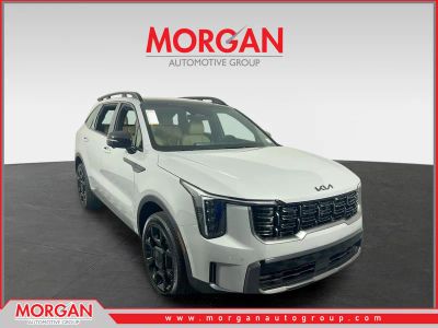 2026 Kia Sorento X-Line SX Prestige in Wolf Gray — front three-quarter view