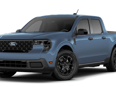 2026 Ford Maverick XLT in Azure Gray Metallic — front three-quarter view