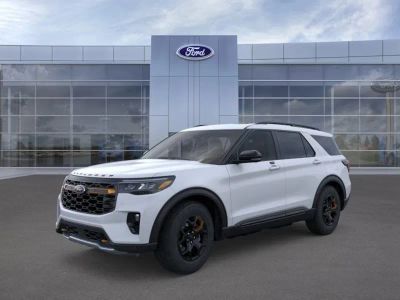 2026 Ford Explorer in A3 Silver — front three-quarter view