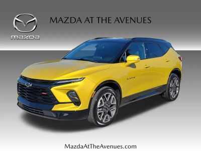 2023 Chevrolet Blazer RS in Yellow — front three-quarter view