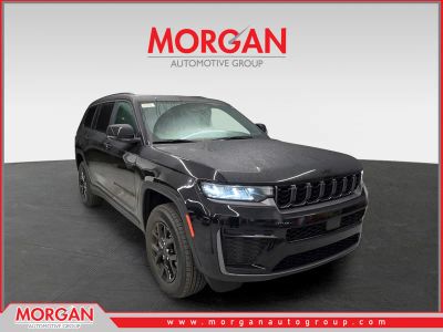 2026 Jeep Grand Cherokee L Laredo Altitude in Diamond Black Crystal Pearlcoat — front three-quarter view
