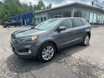 2022 Ford Edge Titanium AWD in Carbonized Gray Metallic — front three-quarter view