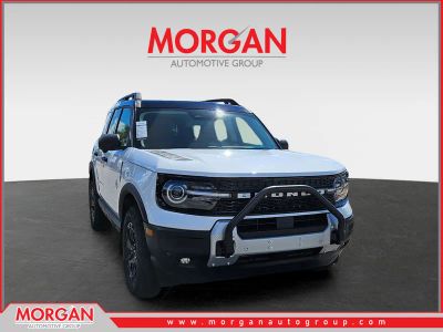 2025 Ford Bronco Sport Outer Banks in White — front three-quarter view