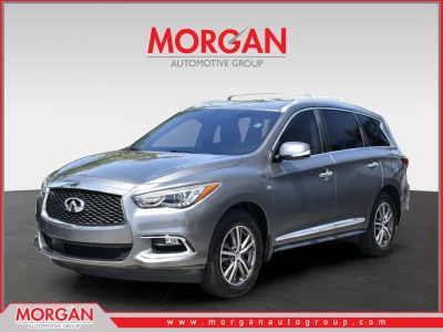 2020 INFINITI QX60 LUXE in Graphite Shadow — front three-quarter view