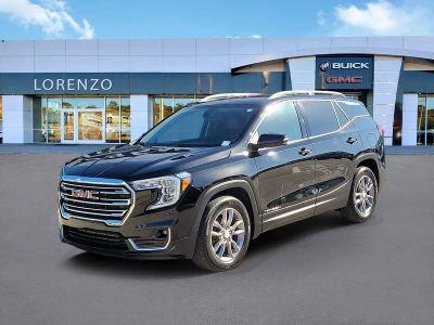 2022 GMC Terrain SLT in Ebony Twilight Metallic — front three-quarter view