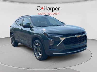 2025 Chevrolet Trax LT in Cypress Gray — front three-quarter view