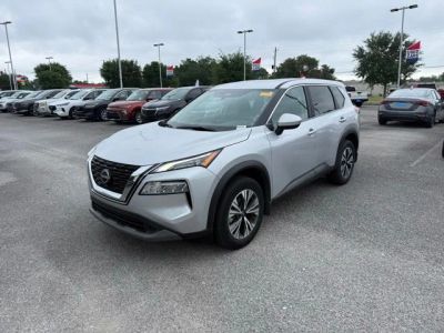 2023 Nissan Rogue SV in Silver — front three-quarter view
