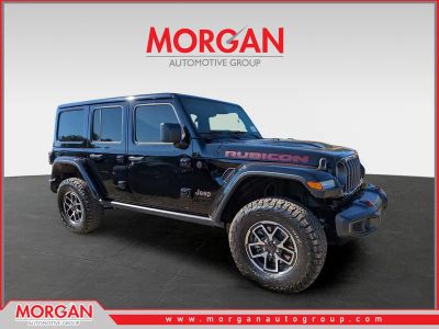 2026 Jeep Wrangler Rubicon in Black — front three-quarter view
