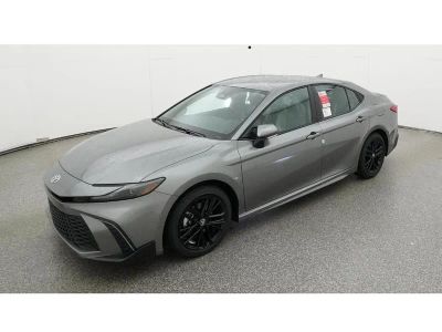 2026 Toyota Camry SE in Heavy Metal — front three-quarter view