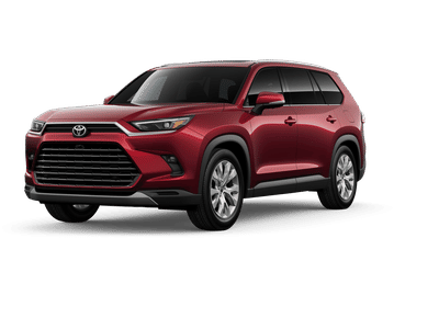 2026 Toyota Grand Highlander Limited in Ruby Flare Pearl 1 — front three-quarter view