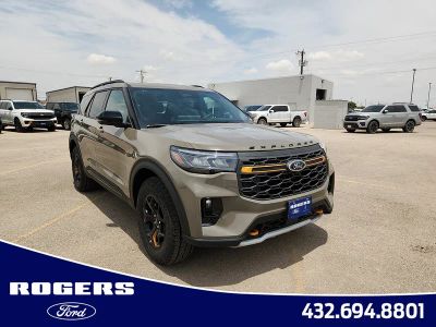 2026 Ford Explorer Tremor in Marsh Gray — front three-quarter view
