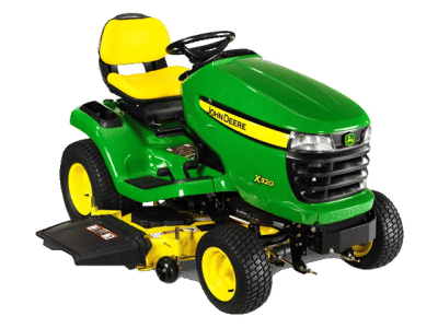 2014 John Deere X320 — front three-quarter view
