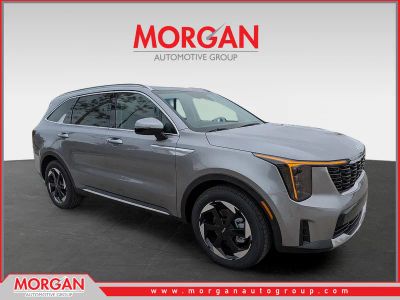 2026 Kia Sorento Hybrid EX in Steel Gray — front three-quarter view
