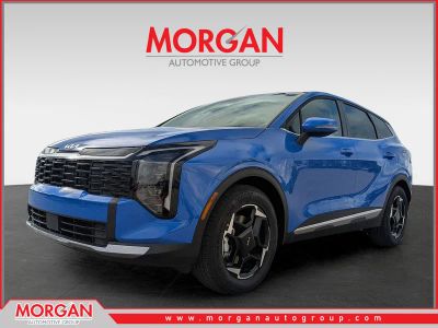 2026 Kia Sportage EX in Nebular Blue — front three-quarter view