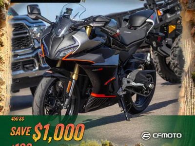 2025 CFMOTO 450SS — front three-quarter view