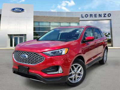 2024 Ford Edge SEL 4WD in Rapid Red Metallic Tinted Clearcoat — front three-quarter view