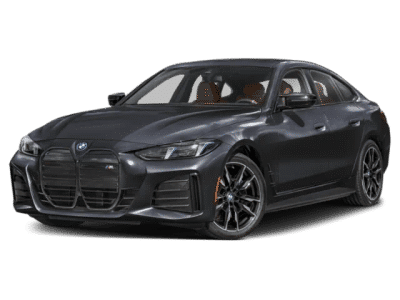2025 BMW i4 M50 in Black Sapphire Metallic — front three-quarter view