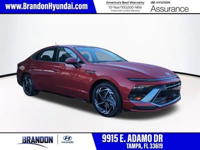 2026 Hyundai SONATA SEL Sport in Red — front three-quarter view