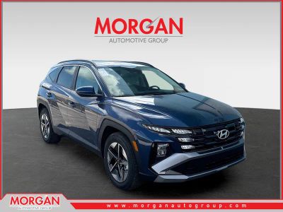 2026 Hyundai TUCSON SEL in Atlantis Blue — front three-quarter view