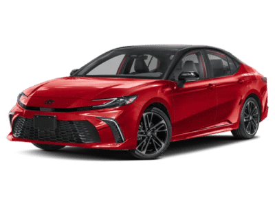 2026 Toyota Camry XSE in Red — front three-quarter view