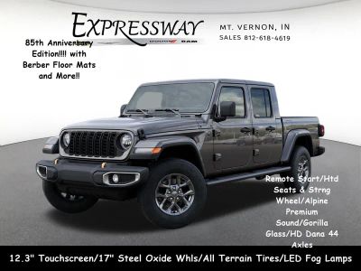 2026 Jeep Gladiator 85th Anniversary Edition in Granite Crystal Metallic Clear-Coat Exterior Paint — front three-quarter view