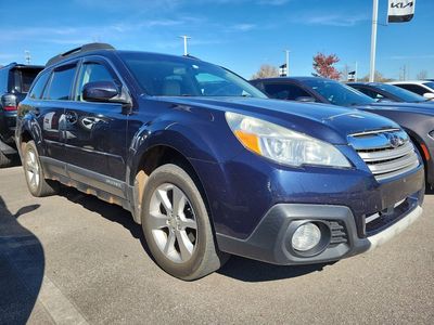 2014 Subaru Outback 2.5i Limited (CVT) in Deep Indigo Pearl — front three-quarter view