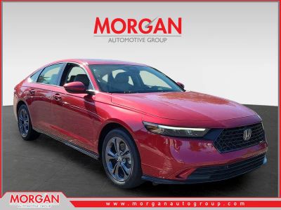 2026 Honda Accord Hybrid EX-L in Radiant Red Metallic — front three-quarter view
