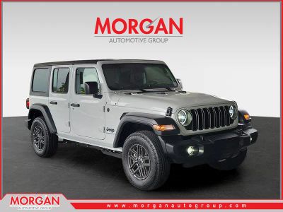 2026 Jeep Wrangler Sport S in Bright White Clearcoat — front three-quarter view