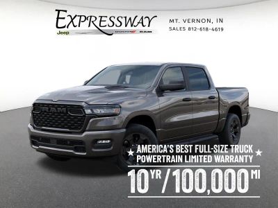 2026 RAM 1500 Express 4x4 Crew Cab 5'7 Box in Granite Crystal Metallic Clear-Coat Exterior Paint — front three-quarter view