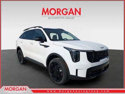 2026 Kia Sorento X-Line EX in Glacial White Pearl — front three-quarter view