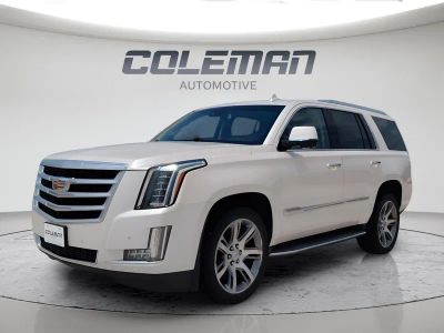 2015 Cadillac Escalade Luxury in White Diamond Tricoat — front three-quarter view